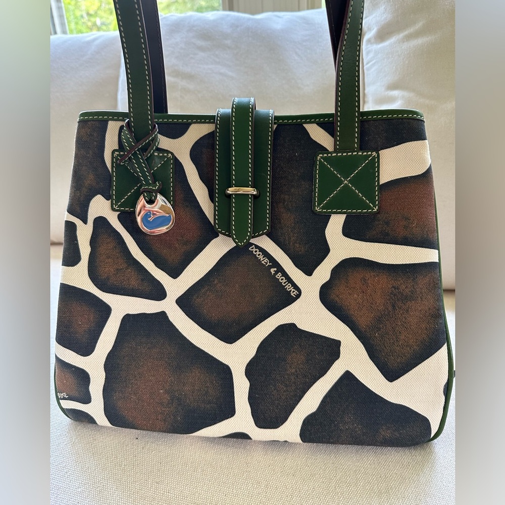 Dooney & Bourke Giraffe Canvas green leather trim bag - Picture 11 of 11
